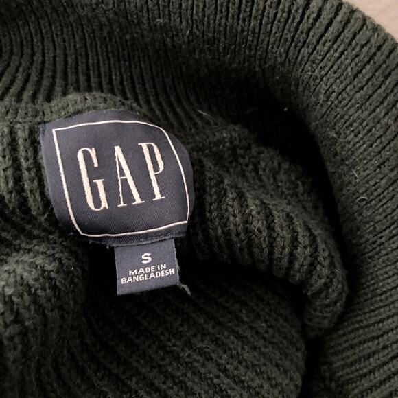 Gap Quarter Zip Mock Neck Knit Sweater - Forest Green - Small - Picture 9 of 9
